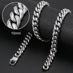 8mm 6mm Classic Cuban Chain Stainless Steel Necklace For Men's Women Chains Around The Neck Gold Silver Color Necklace Gift
