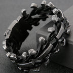 Handmade Leather Braided Bracelet With Belt Buckle Stainless Steel Boys Bracelets Men's Bike Jewellery Accessories Cuff