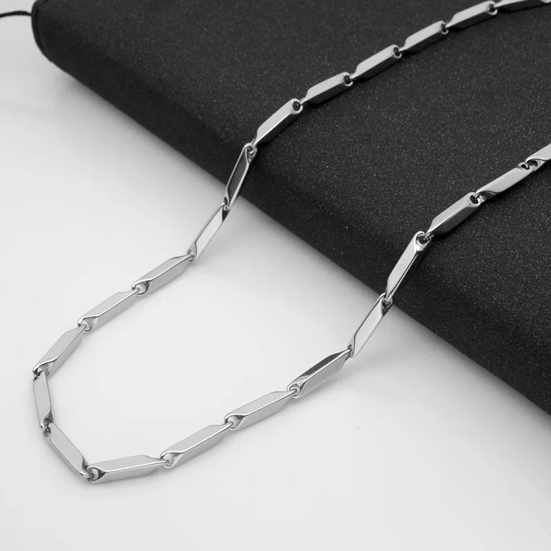 Rhombus Chain Necklace 2mm & 3mm — Stainless Steel, 50cm & 60cm