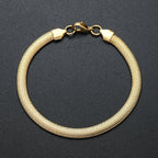 Hot sale 6MM 316L stainless steel gold black color flat snake chain bracelet fashion jewelry for men and women party gifts