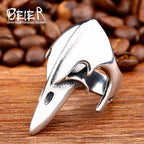 BEIER Stainless steel Thor Hammer Viking Amulet Viking Raven Ring Scandinavian Jewelry man Ring BR8-296