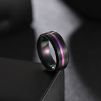 Letdiffery Hot Sale Groove Rings Black Blue Punk Stainless Steel Midi Rings For Men Charm Women Jewelry Dropshipping Wholesale