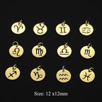 Zodiac Sign Charm Earrings Set — Stainless Steel