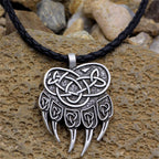 Vintage Necklace Jewelry Fashion Popular Retro Style Metal Chain Viking Amulet Bear Paw Pendant Necklace Unique Friendship Gifts