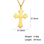 Religious Jesus Cross Pendant Necklace — Stainless Steel Chain