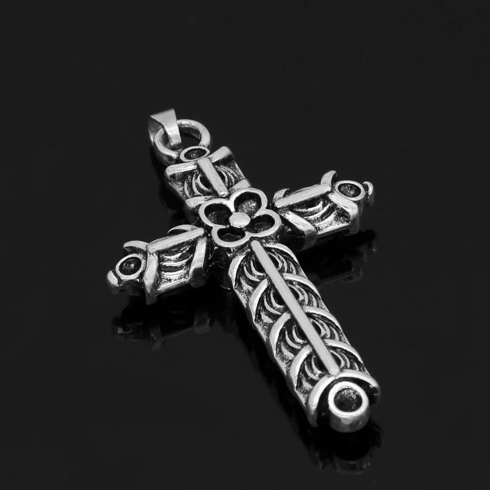 Nordic Viking Cross Amulet Double Sided Necklace — Zinc Alloy
