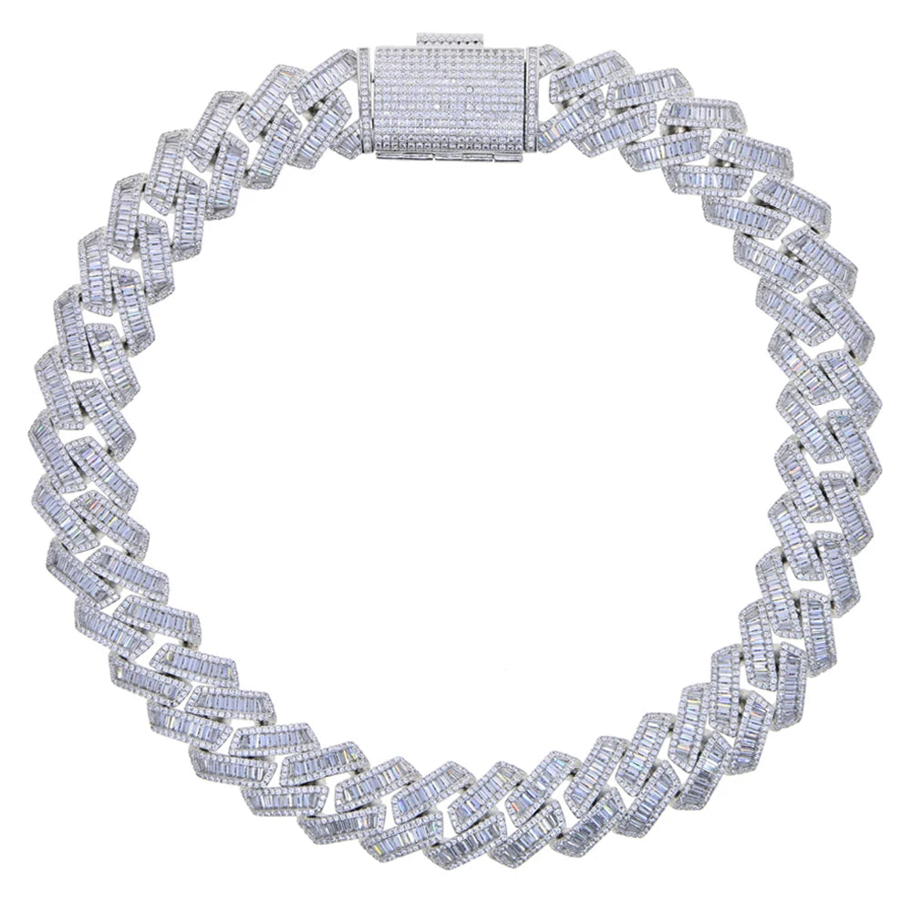 New 19mm Fashion CZ Miami Cuban Chain Heavy Necklace Two Tone Color Iced Out Bling Cubic Zirconia Necklaces Men Hip Hop
