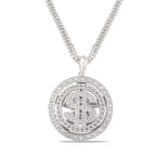 Big Rotatable US Dollar Money Sign Pendant Necklace Men Rapper Hip Hop Punk Long Chain Necklace Women Statement Necklace Gift