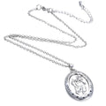 Trendy St. Christopher Pattern Oval Pendant Necklace Women's Necklace Fashion Clavicle Chain Pendant Accessories Party