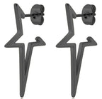 Punk Open Star Stud Earrings Everyday Wear — Stainless Steel