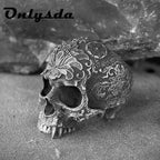 Sugar Skull Mandala Ring — Silver