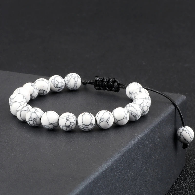 Beads Bracelet Adjustable 8mm Black Onyx Lava Tiger Eye Natural Stone Men Bracelets Healing Yoga Jewelry Gift for Women