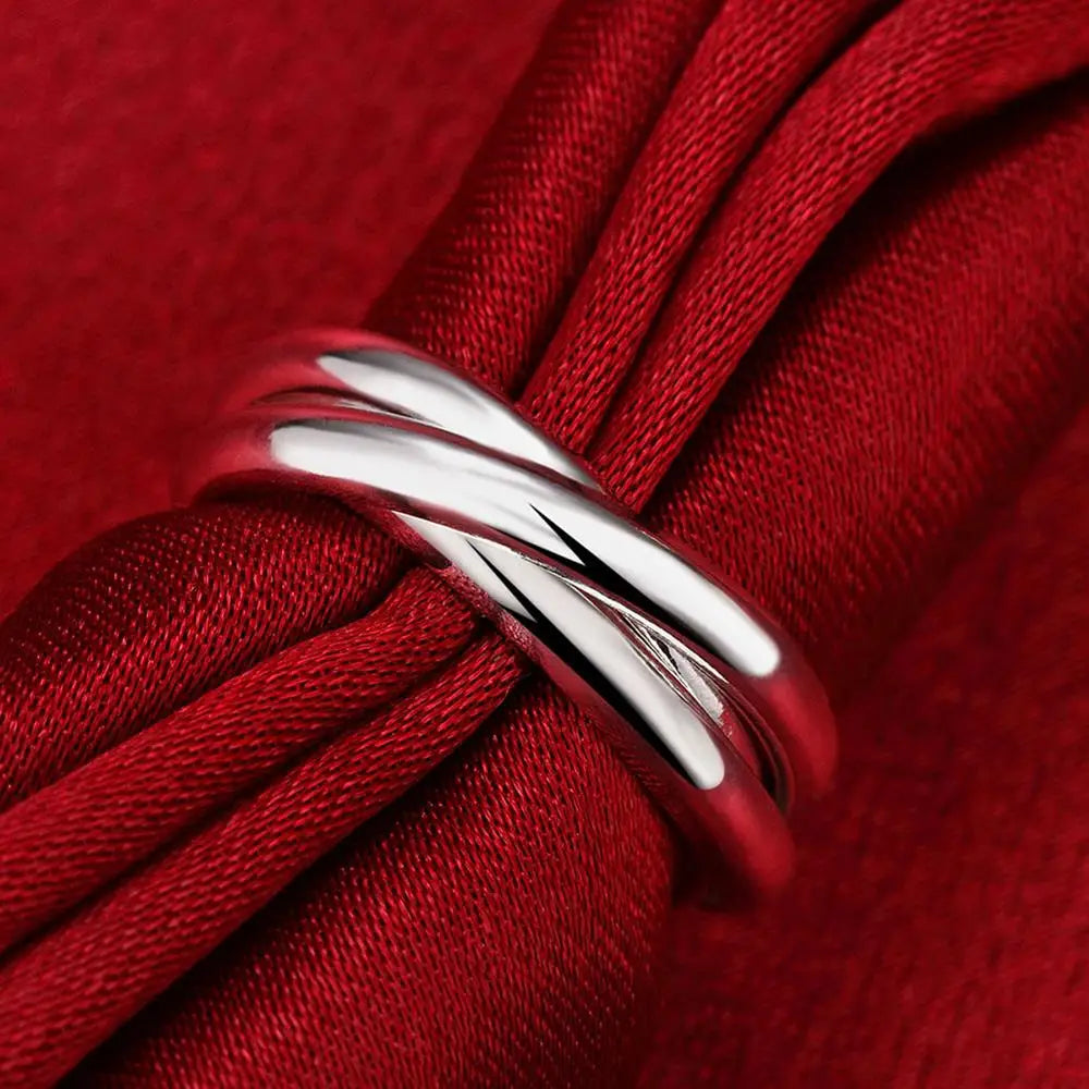 925 Sterling Silver Three Round Rings For Woman Luxury Fine Jewelry Accessories Wholesale  Everything