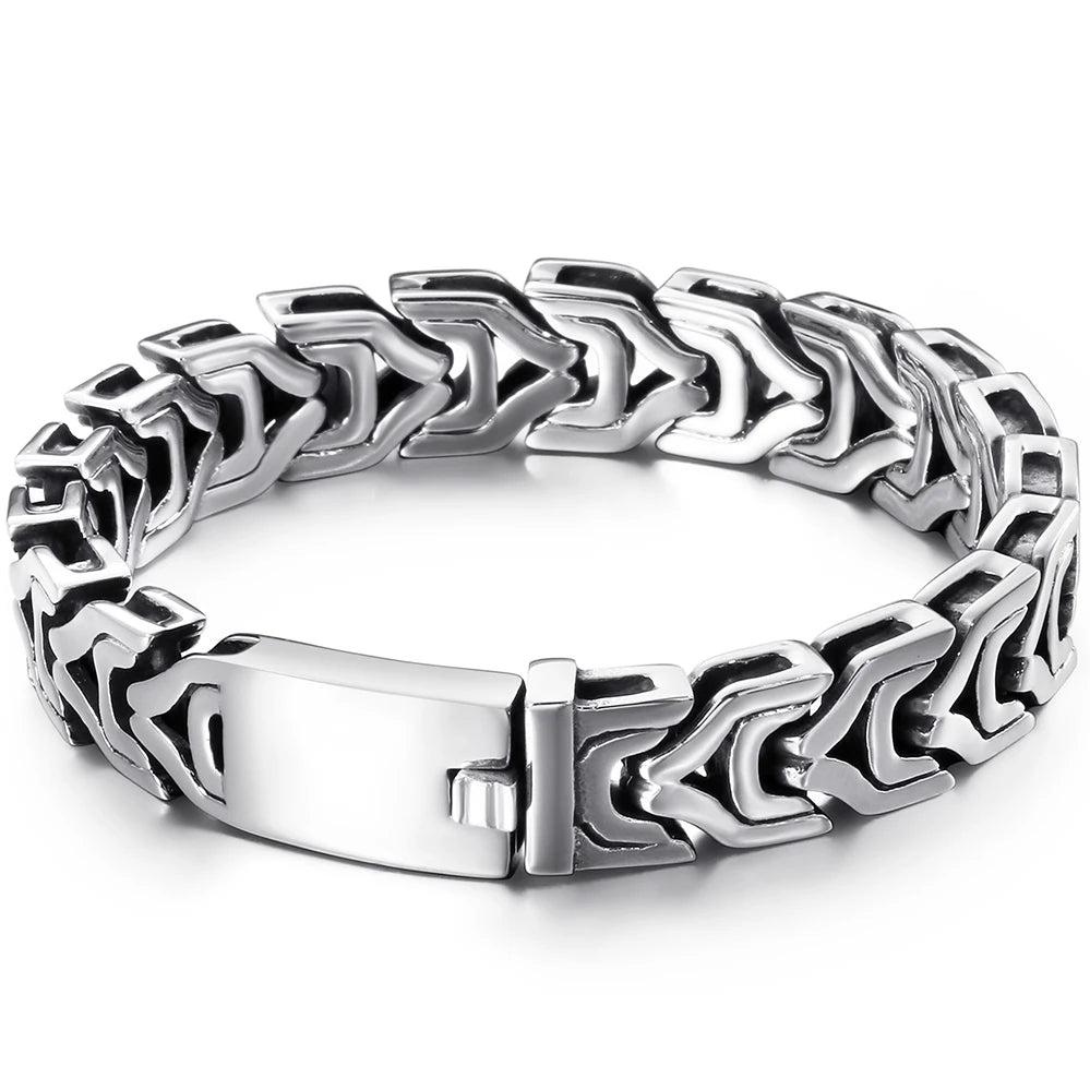 Big Size 20/22/24CM Long Heavy Stainless Steel Man Bracelet Men's Link Chain Bracelets Metal Bangles Massive On Hand