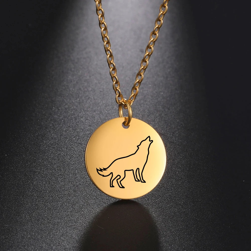 Wolf Moon Pendant Necklace — Silver