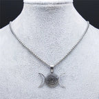 Hekate Wheel Moon Sun Pendant — Stainless