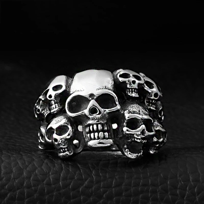 5 Styles Vintage Punk Wind Wolf Bull Ring Lizard Spartan Mask Rings Rock Hip Hop Men's Ring Jewelry Drop Shipping