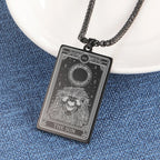 Dawapara Skeleton Tarot Necklace Amulet Marigold Tarot Card Major Arcana Necklaces Halloween Gift Stainless Steel