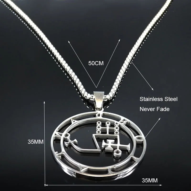 Demon Seal Pendant — Silver Stainless