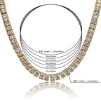 Iced Out Tennis Chain Choker Necklace — Copper Alloy