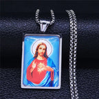 Sacred Heart Jesus Pendant — Silver