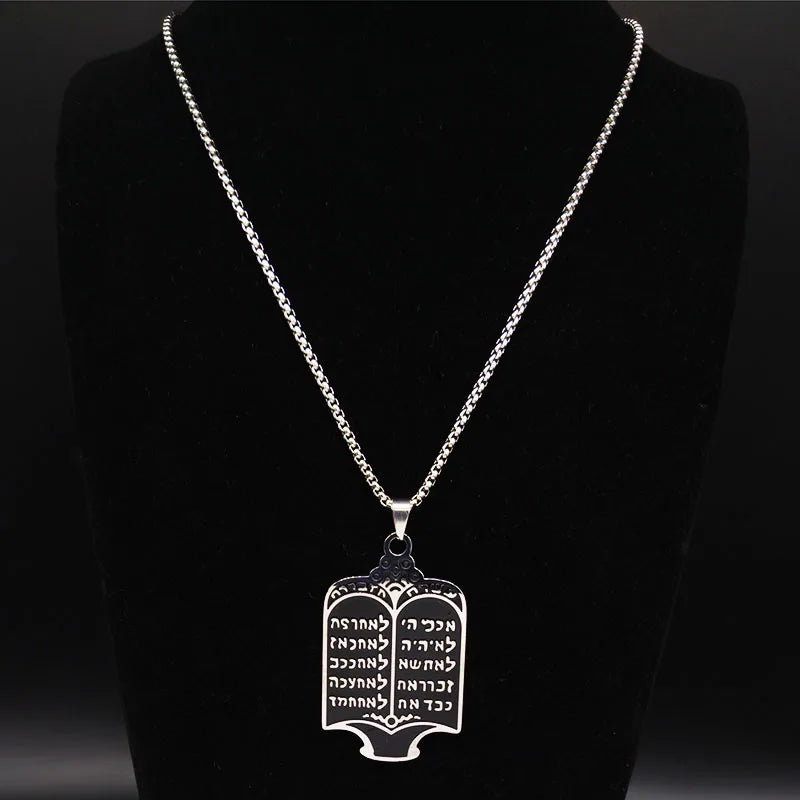 Hebrew Prayer Torah Scroll Necklace — SS
