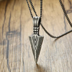 Arrowhead Tribal Spear Pendant — Stainless