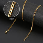 8mm 6mm Classic Cuban Chain Stainless Steel Necklace For Men's Women Chains Around The Neck Gold Silver Color Necklace Gift