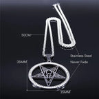 Skull Star Silver Pendant Necklace — Stainless Steel