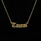 New Constellation Zodiac Necklaces Jewelry for Women Antique Style Designed Letter Taurus Aries Pendant Necklaces Gift Collier