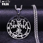 Satan Symbol Silver Pendant Necklace — Stainless Steel