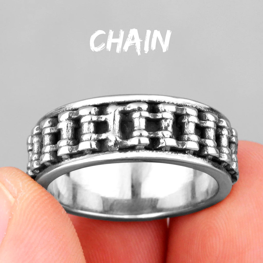 Grid Weave Stainless Steel Mens Rings Retro Industrial Style Simple for Male Boyfriend Biker Jewelry Creativity Gift