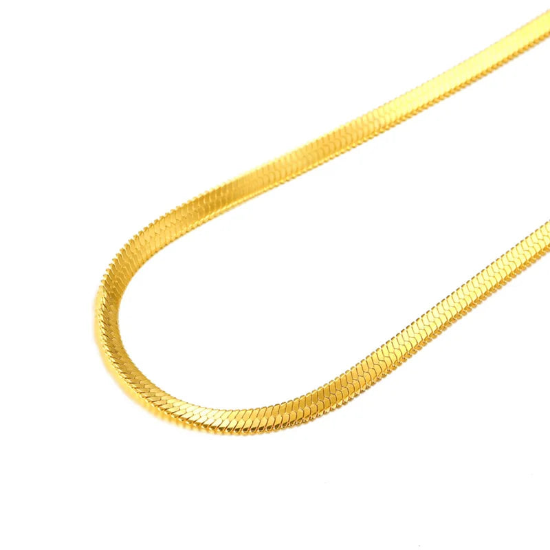 Gold Snake Chain Necklace — 38-60cm