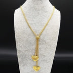 Heart Gold Pendant Long Acero Inoxidable Joyeria