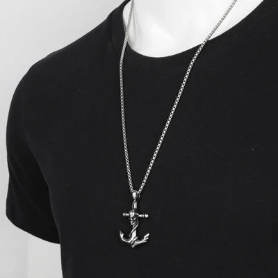 Skull Anchor Pendant — 316L Stainless Steel