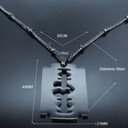 Gothic Heart Blade Necklace — Black Stainless