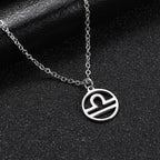 Cazador Zodiac Pendant Necklace for Women 12 Constellation Aries Pisces Gemini Chocher Stainless Steel Jewelry Gold Color Gifts
