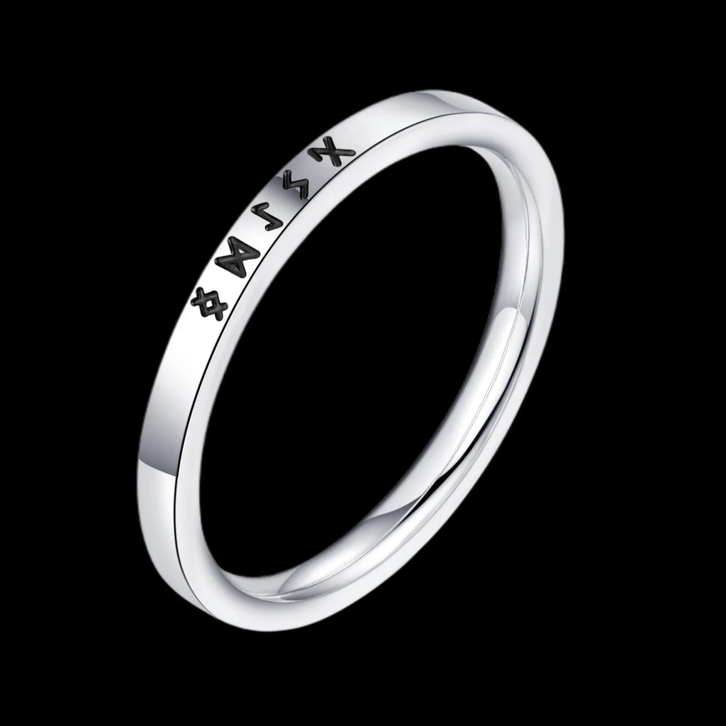 Odin Norse Rune Couple Ring — Stainless Steel