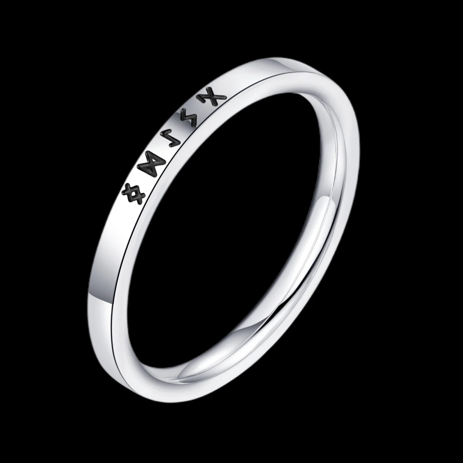 Odin Norse Rune Couple Ring — Stainless Steel