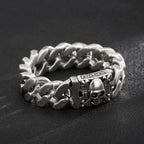 20mm Chunky Cuban Chain Bracelet with Skull Charm