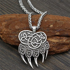 Vintage Necklace Jewelry Fashion Popular Retro Style Metal Chain Viking Amulet Bear Paw Pendant Necklace Unique Friendship Gifts