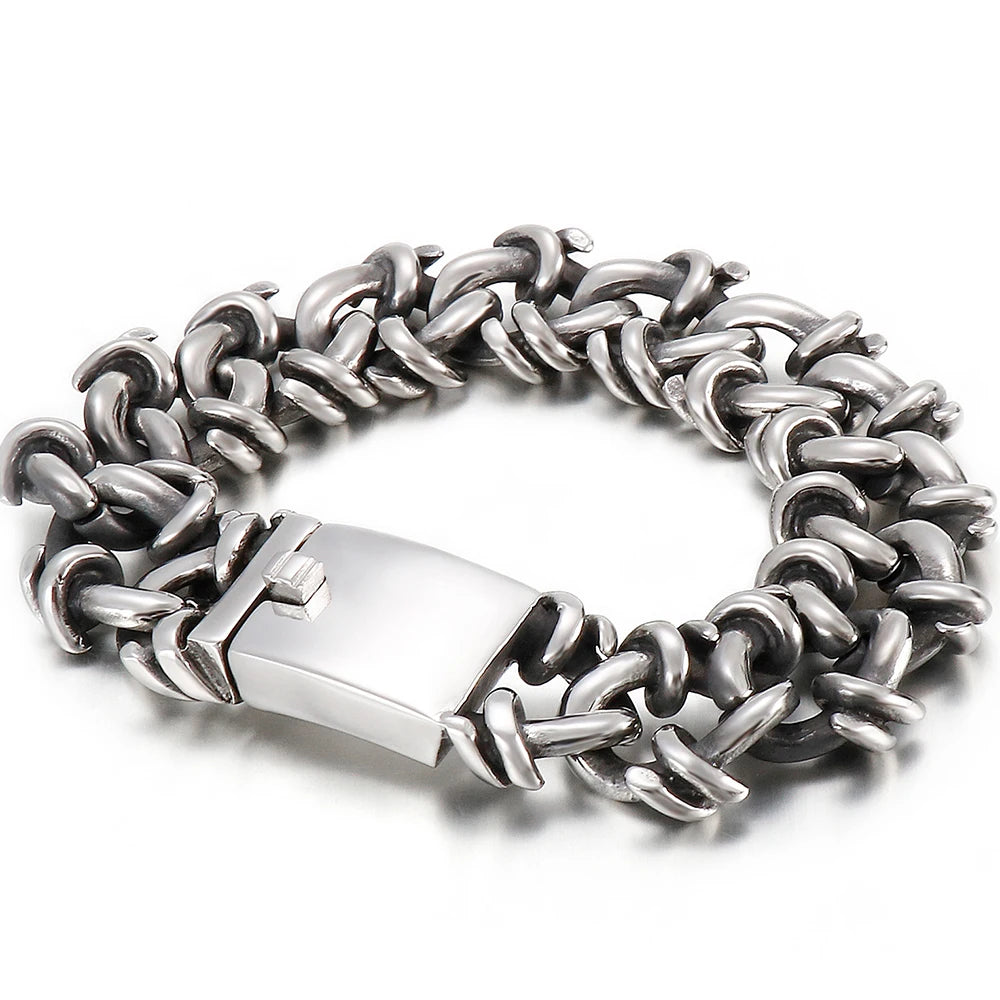 Stainless Steel Bracelet Men 20MM 316L Stainless Steel Men's On Hand Bands Chain Bracelets Male Jewellery Iron Mannen