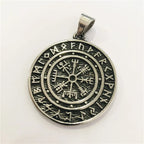 Viking Vegvisir Rune Compass Pendant — Stainless Steel