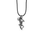 Skull Pendant Necklace — Vintage Gothic Rope Chain