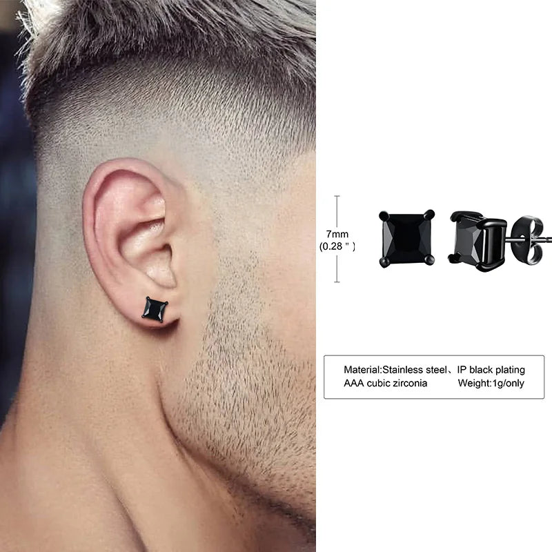 Minimal Triangle Zircon Stud Earrings — SS