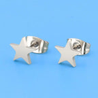 Punk Open Star Stud Earrings Everyday Wear — Stainless Steel