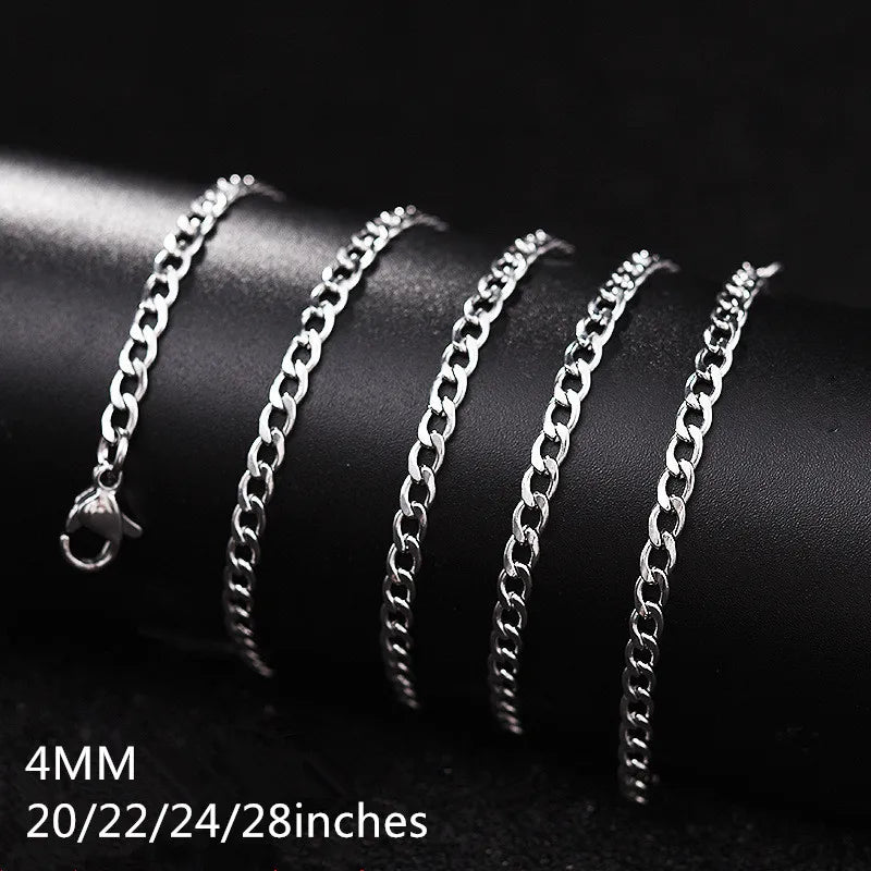 Minimal Link Chain Necklace 4mm — Stainless
