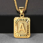 Women Men A-Z Letter Necklaces Gold Color Initial Name Pendant Rope Chain English Alphabet Couple Jewelry Gift