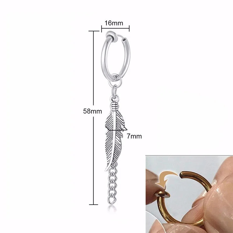 Spike Single Huggie Earrings — Stainless Steel