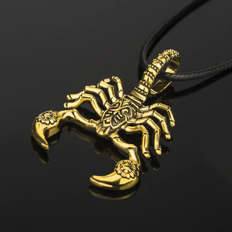 Retro Punk Men Necklace Scorpion King Rope Clavicle Long Chain Charm Pendants Necklace For Men's Gifts Gold/Silver